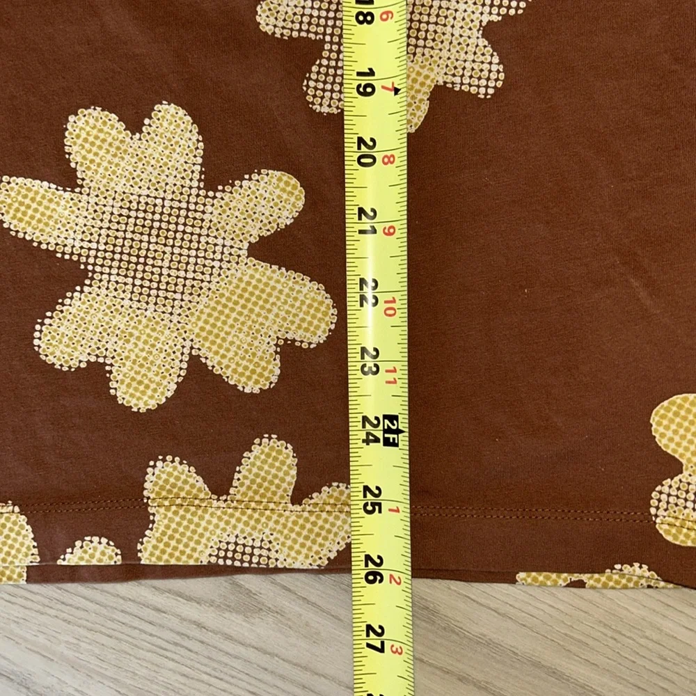Nike RARE Statement Floral Print Men’s LS T-Shirt M Brown Whimsical Casual